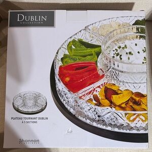 Dublin Collection Shannon 5-Section Crystal Serving Platter - Clear